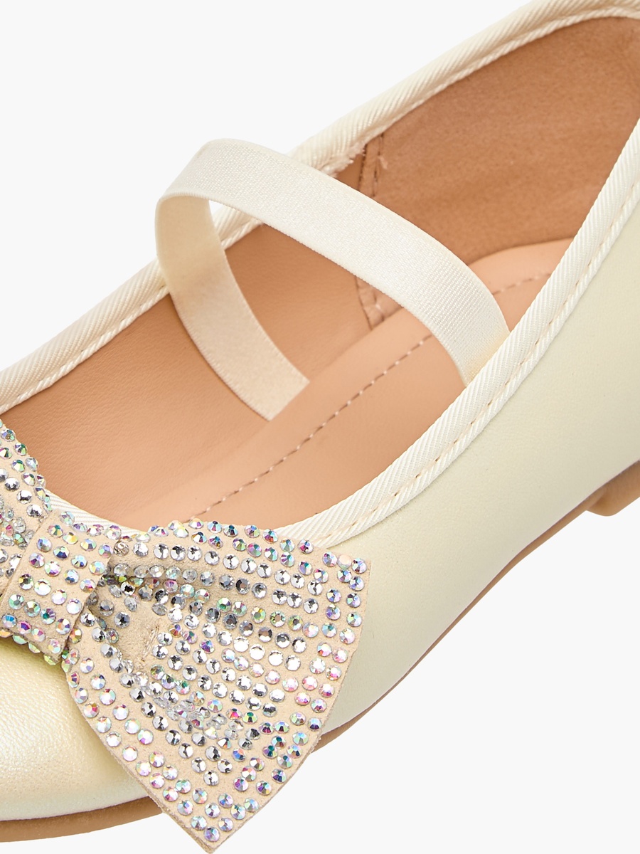 Bow Embellished Ballerina Shoes with Elasticated Strap