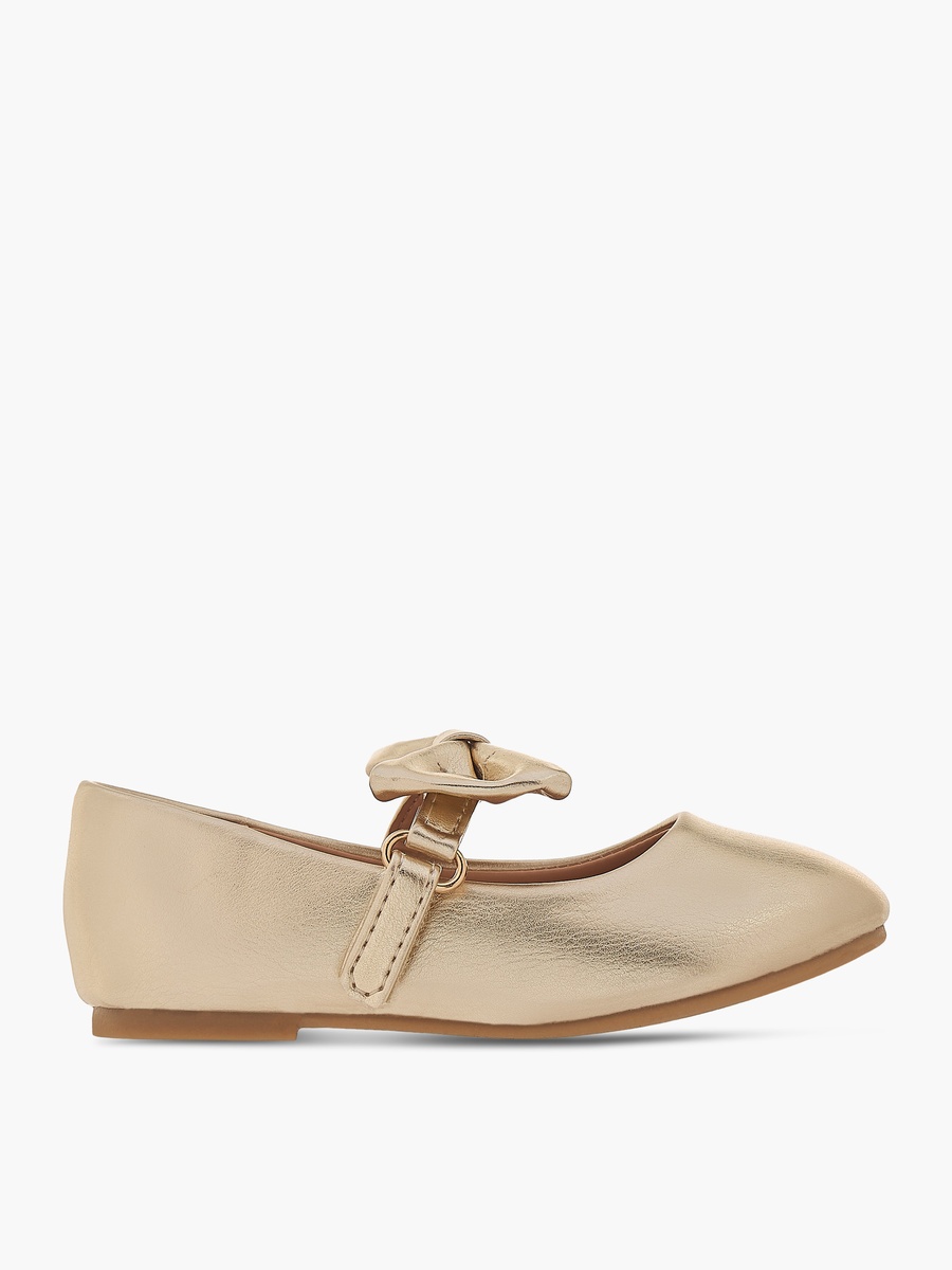 Bow Accented Mary Jane Shoes with Hook and Loop Closure