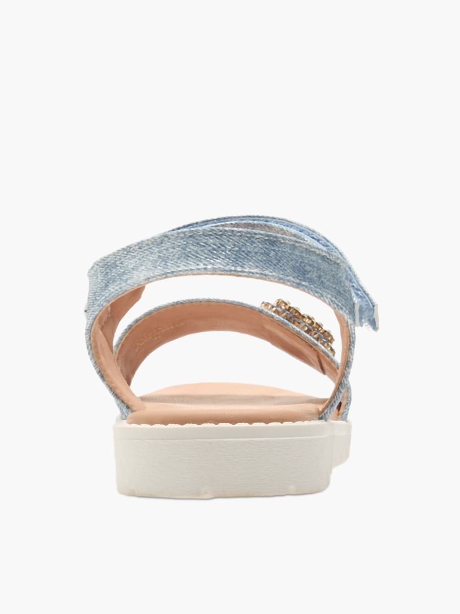 Heart Accent Sandals with Hook and Loop Closure