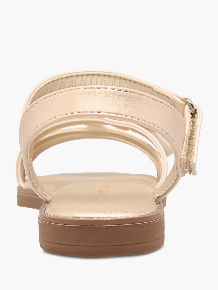 Embellished Bow Accent Strap Sandals with Hook and Loop Closure