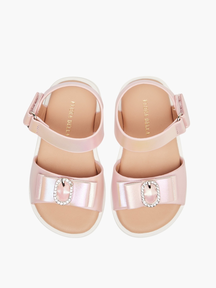 Embellished Strap Sandals with Hook and Loop Closure