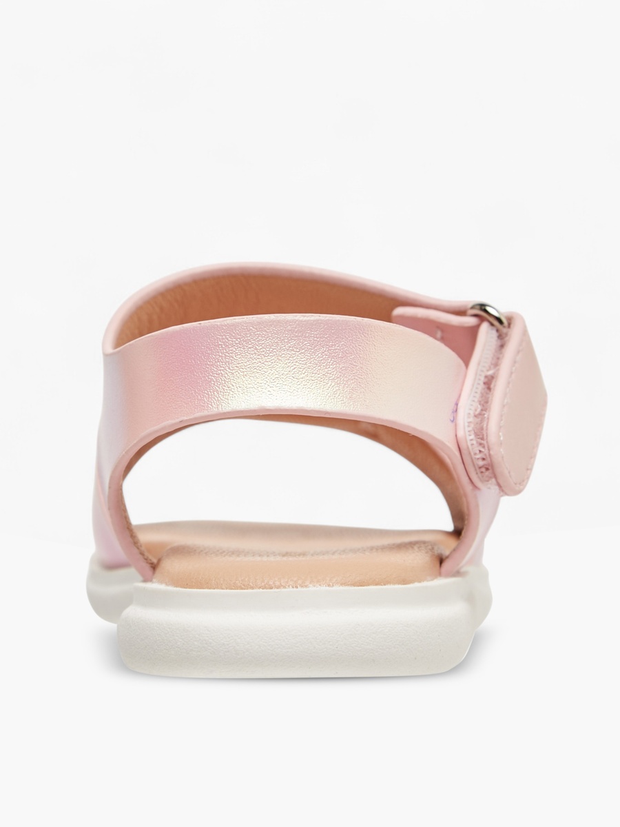 Embellished Strap Sandals with Hook and Loop Closure