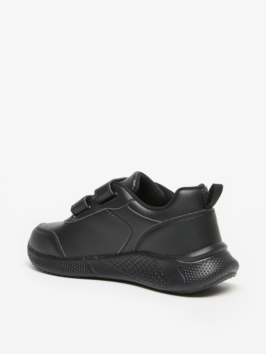 Solid School Shoes with Hook and Loop Closure