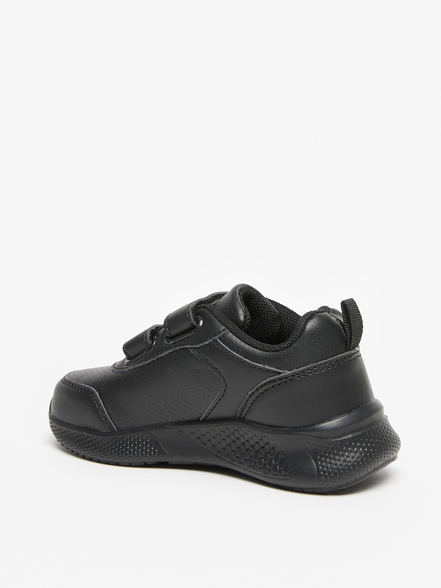 Solid School Shoes with Hook and Loop Closure