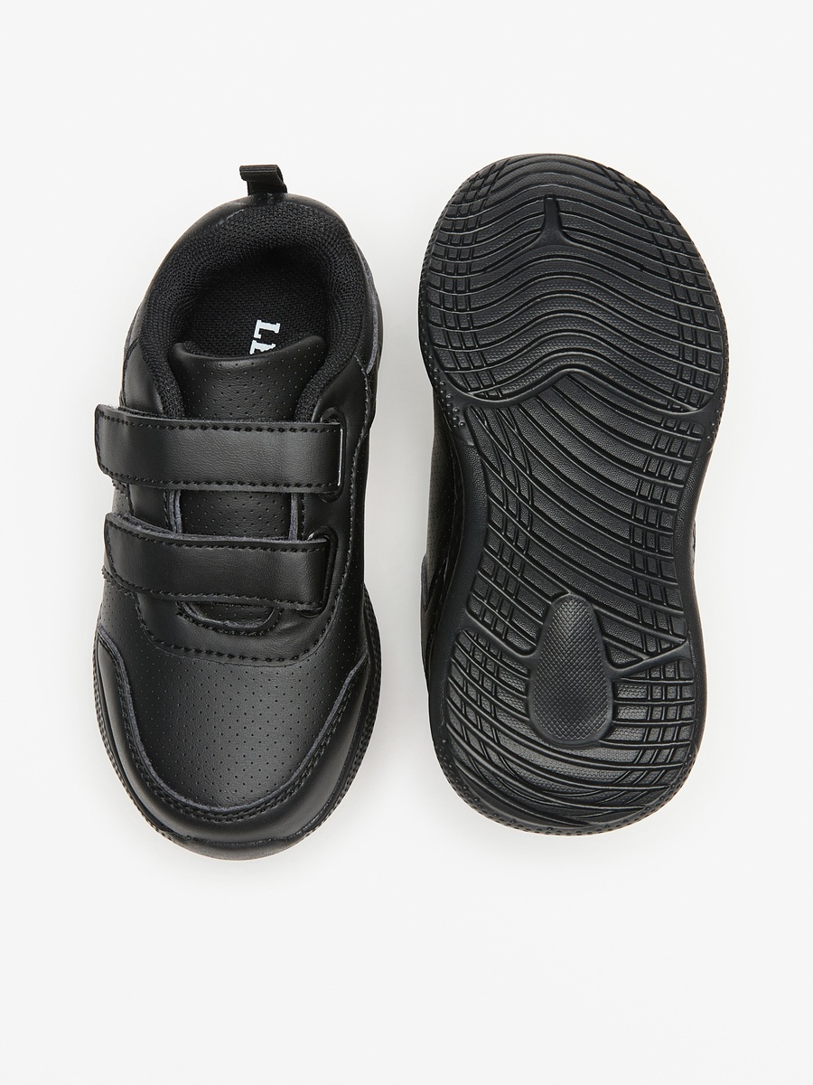 Solid School Shoes with Hook and Loop Closure