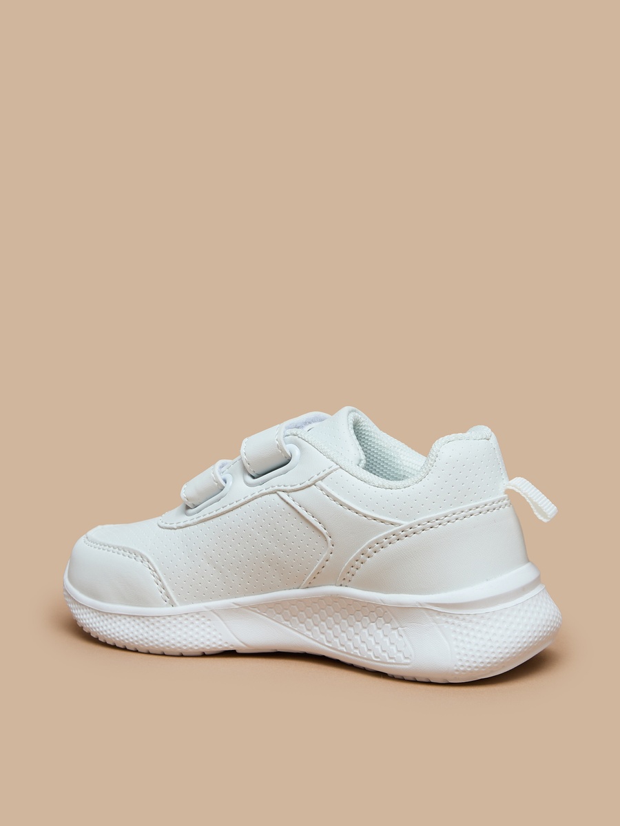 Solid School Shoes with Hook and Loop Closure