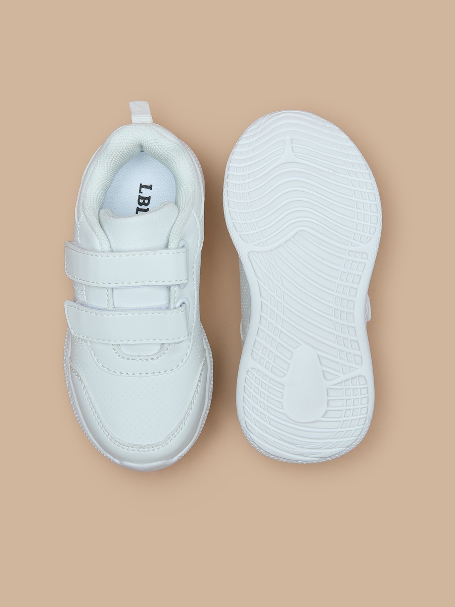 Solid School Shoes with Hook and Loop Closure