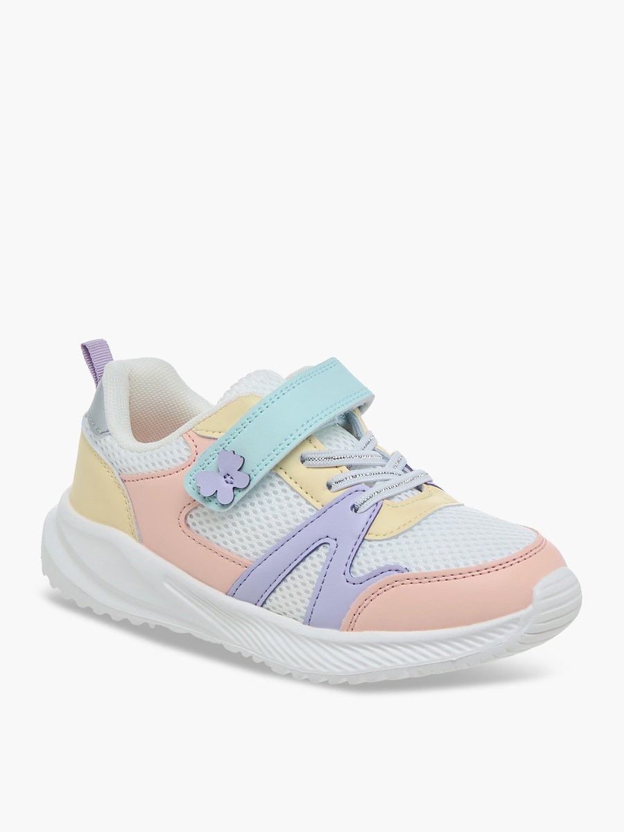 Colourblock Sneakers with Hook and Loop Closure