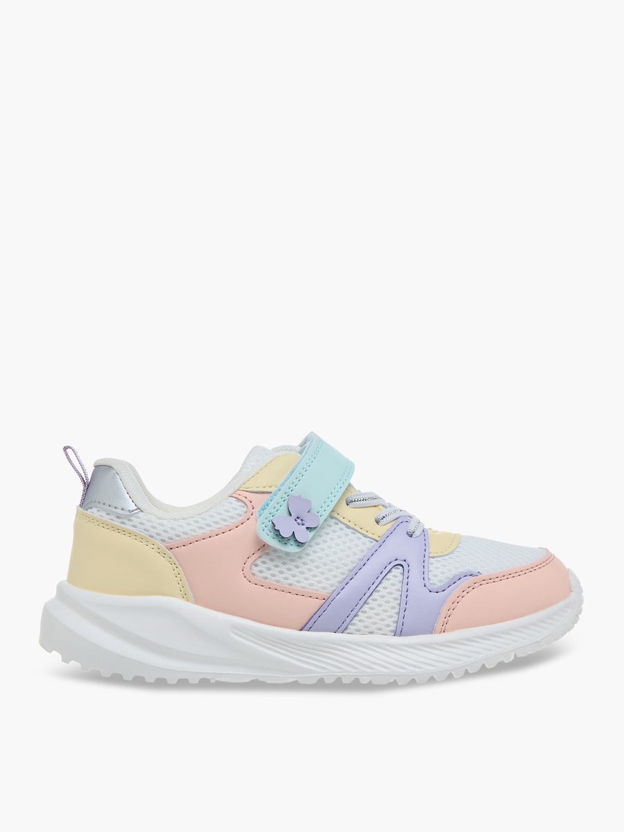 Colourblock Sneakers with Hook and Loop Closure