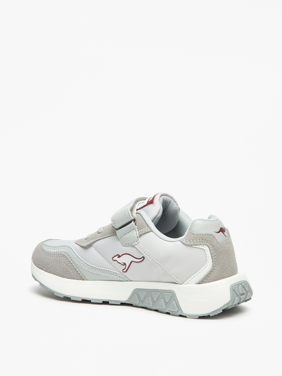 Logo Embossed Walking Shoes with Hook and Loop Closure