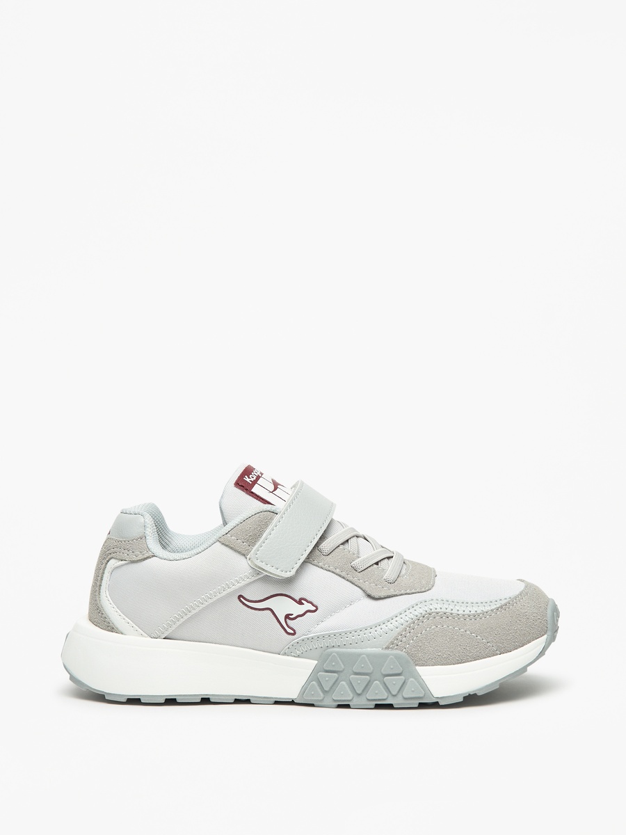 Logo Embossed Walking Shoes with Hook and Loop Closure