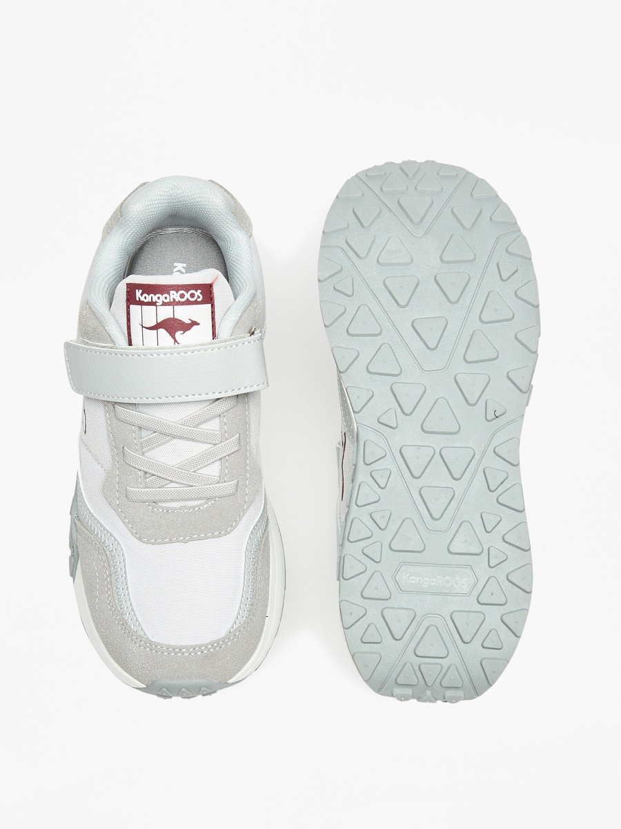 Logo Embossed Walking Shoes with Hook and Loop Closure