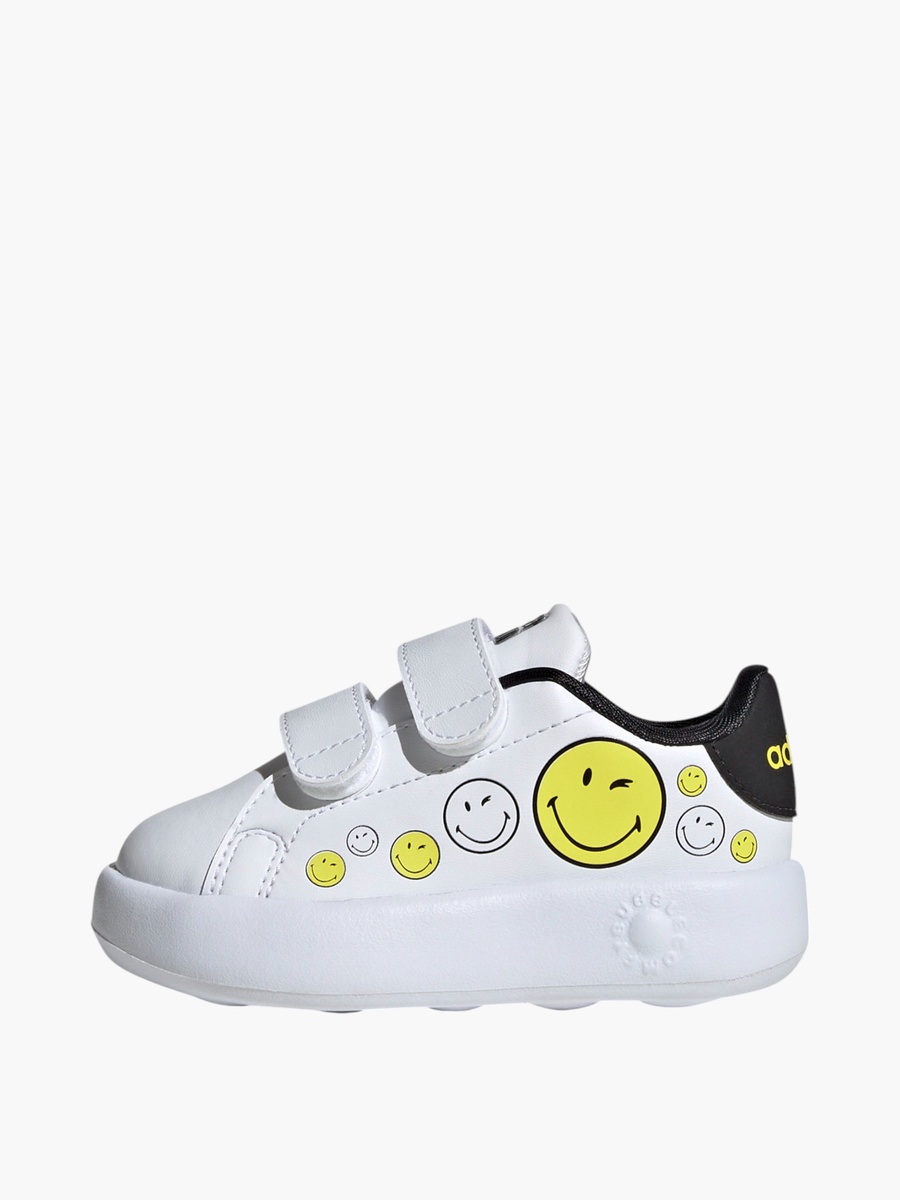 حذاء سنيكرز بشريط إغلاق لاصق وطبعات للأولاد من أديداس - ADVANTAGE SMILEY CF I