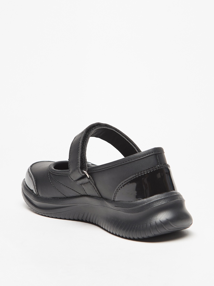 Bow Accent Mary Jane School Shoes with Hook and Loop Closure