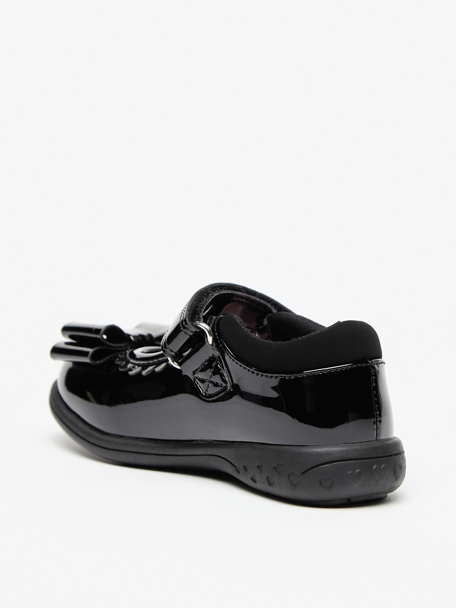 Bow Accent Mary Jane Shoes with Hook and Loop Closure