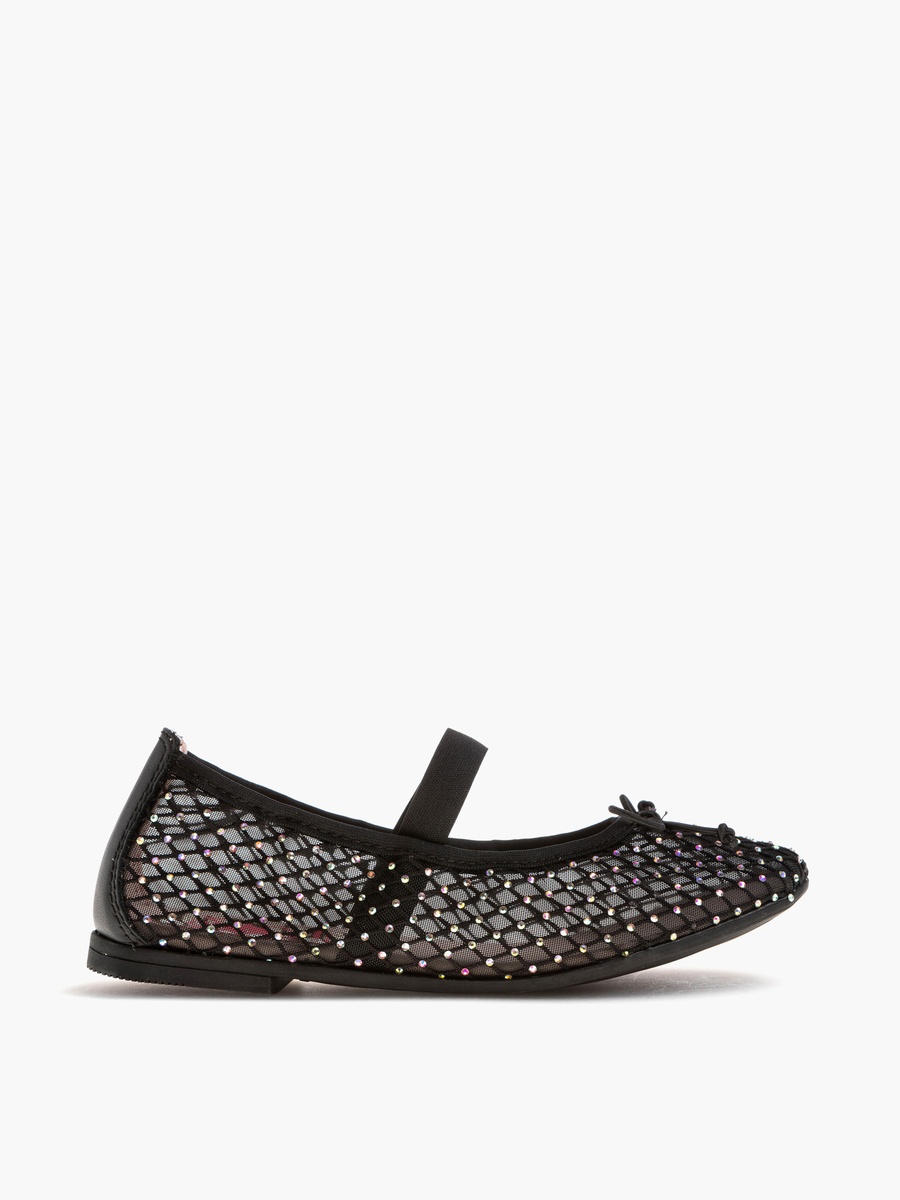 Embellished Ballerina Shoes with Elasticated Strap