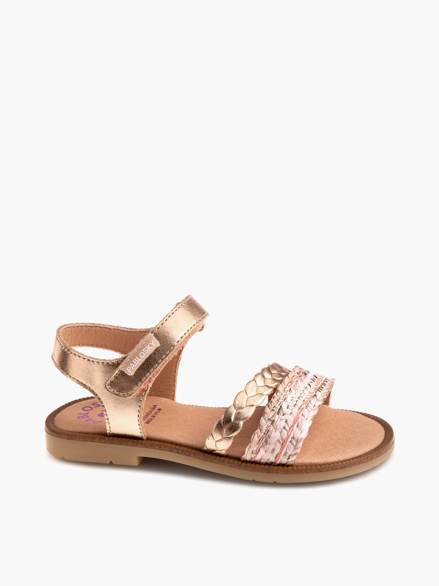 Strap Sandals with Hook and Loop Closure