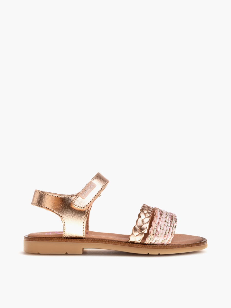 Strap Sandals with Hook and Loop Closure