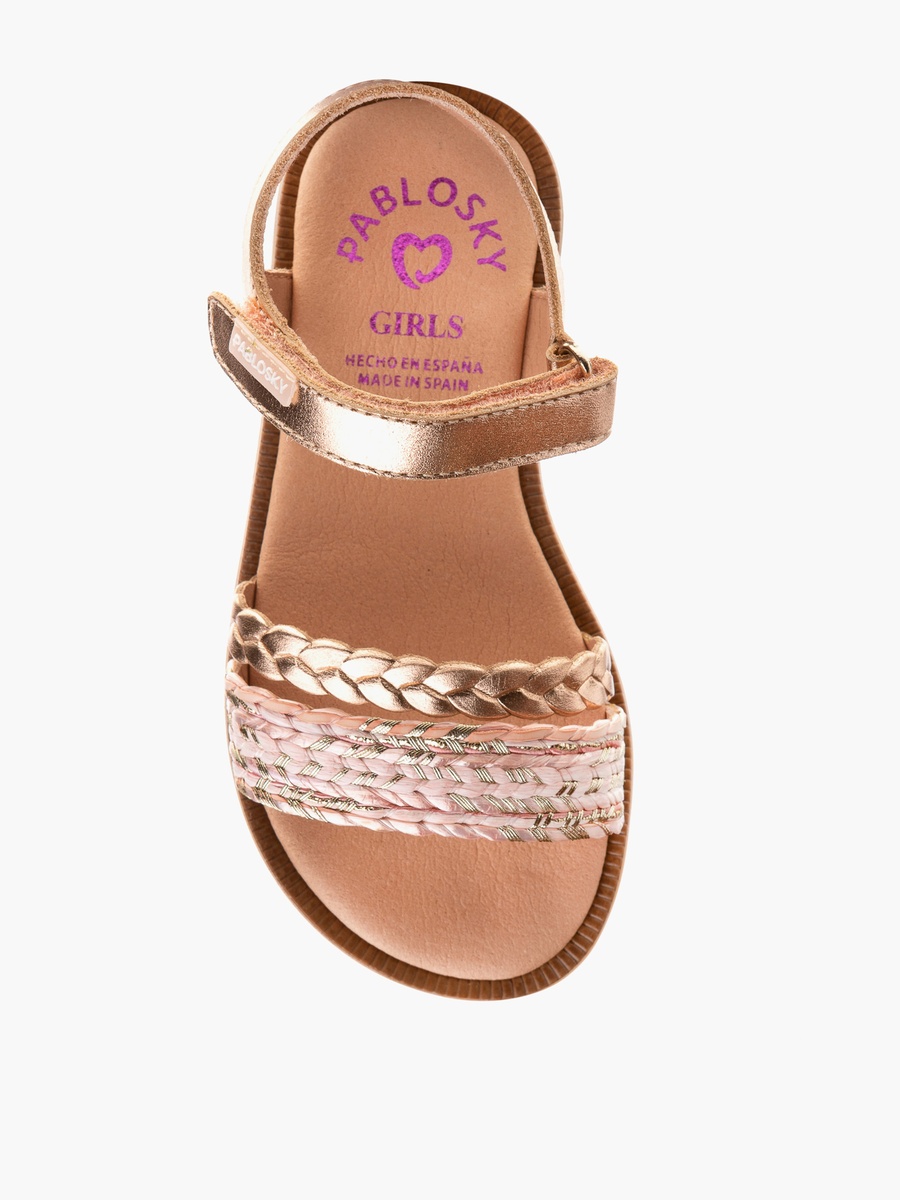 Strap Sandals with Hook and Loop Closure
