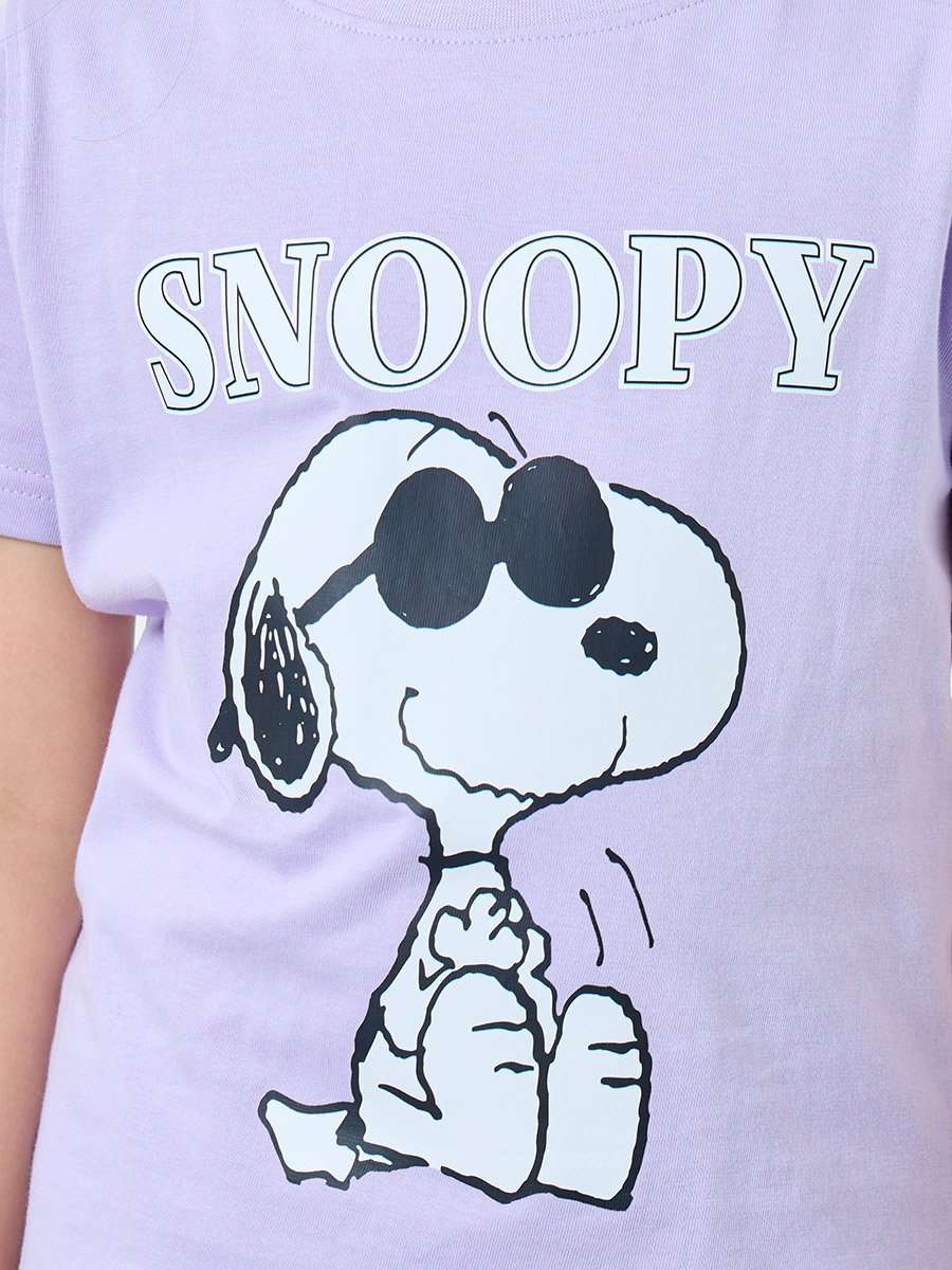 Girls Snoopy Graphic T-Shirt and Pants Set