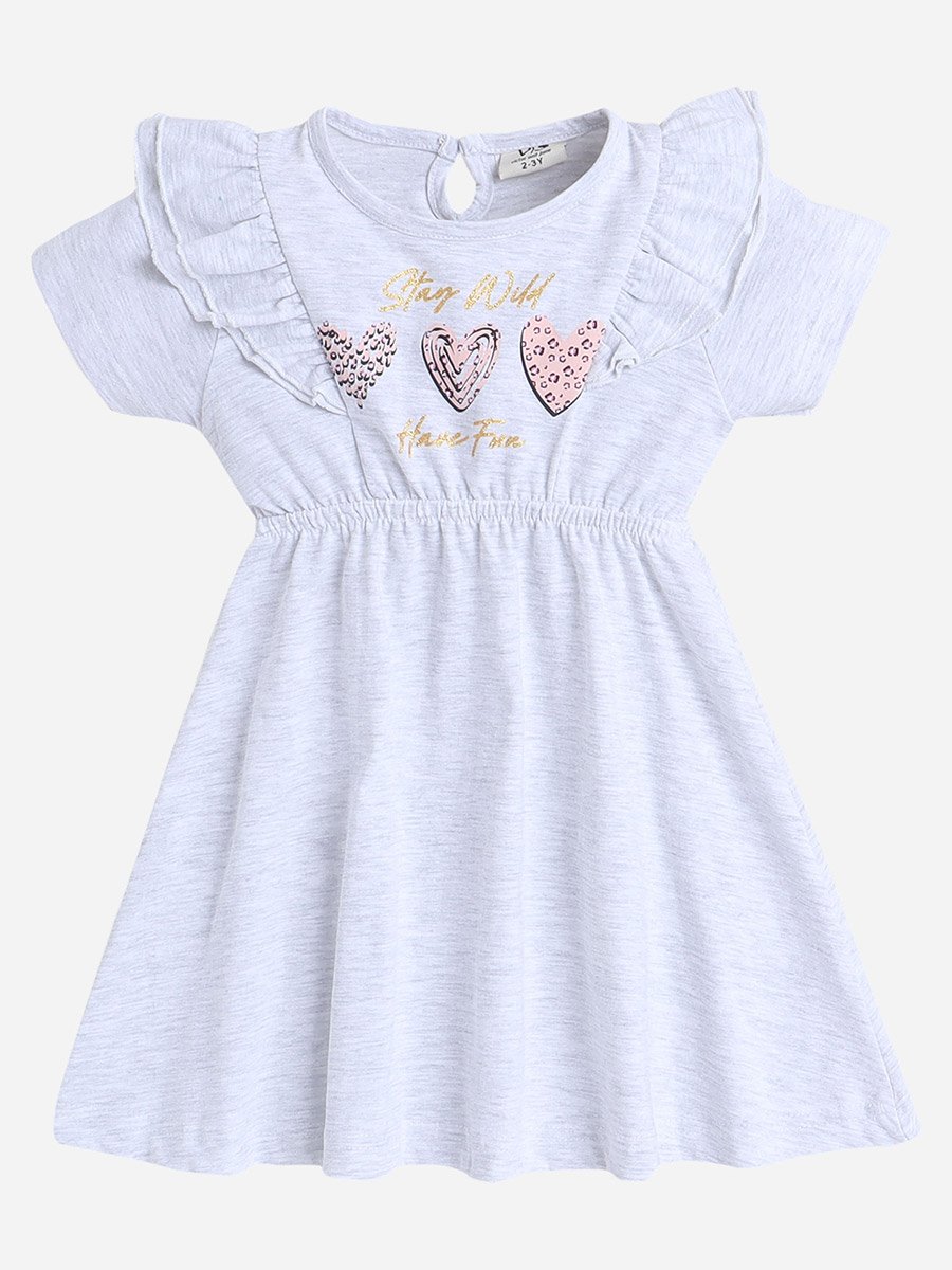 Pack of 2 - All Over Printed Ruffle Trim Dress