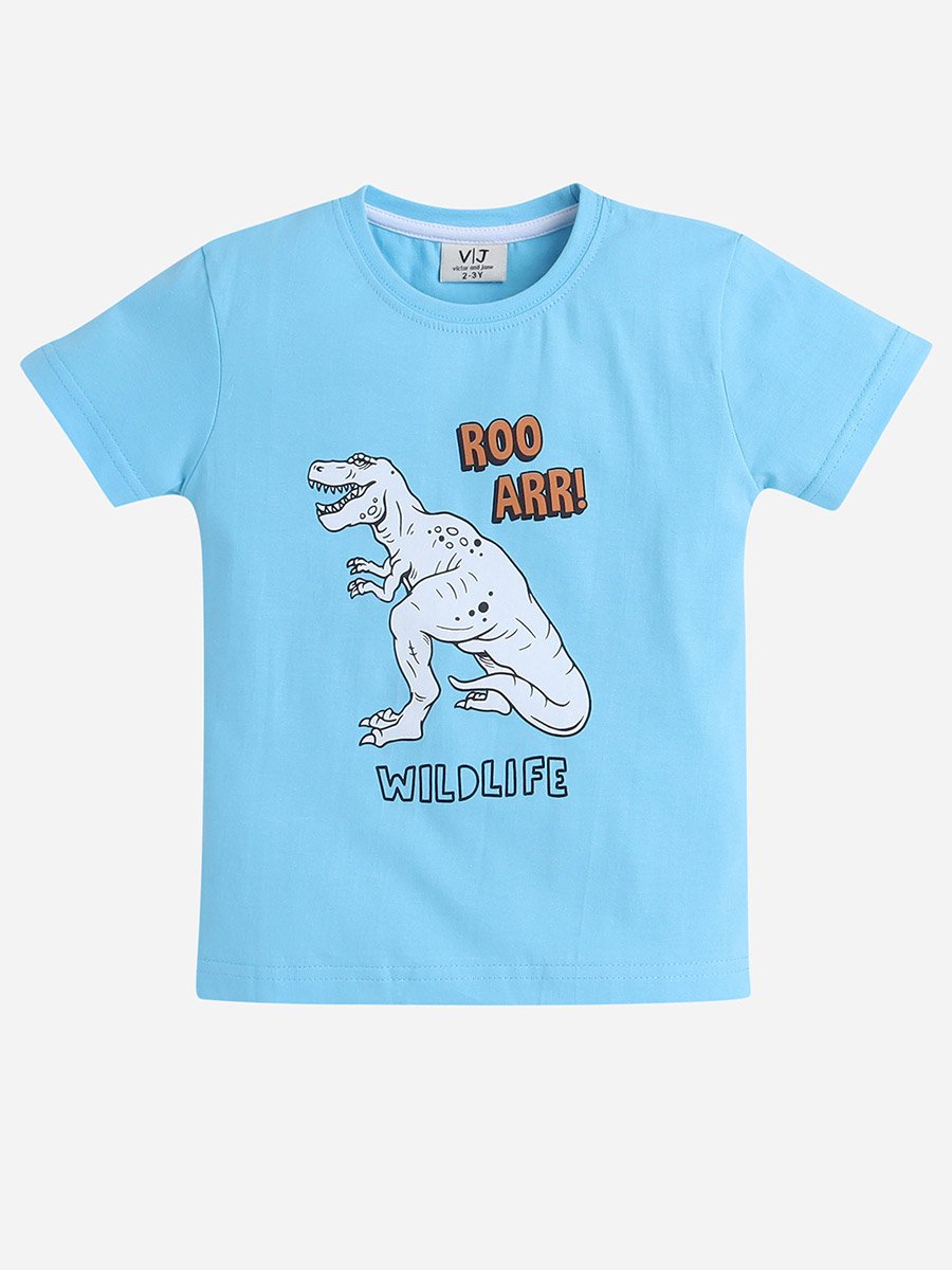 Graphic Print T-Shirt and All-Over Printed Pyjama Set