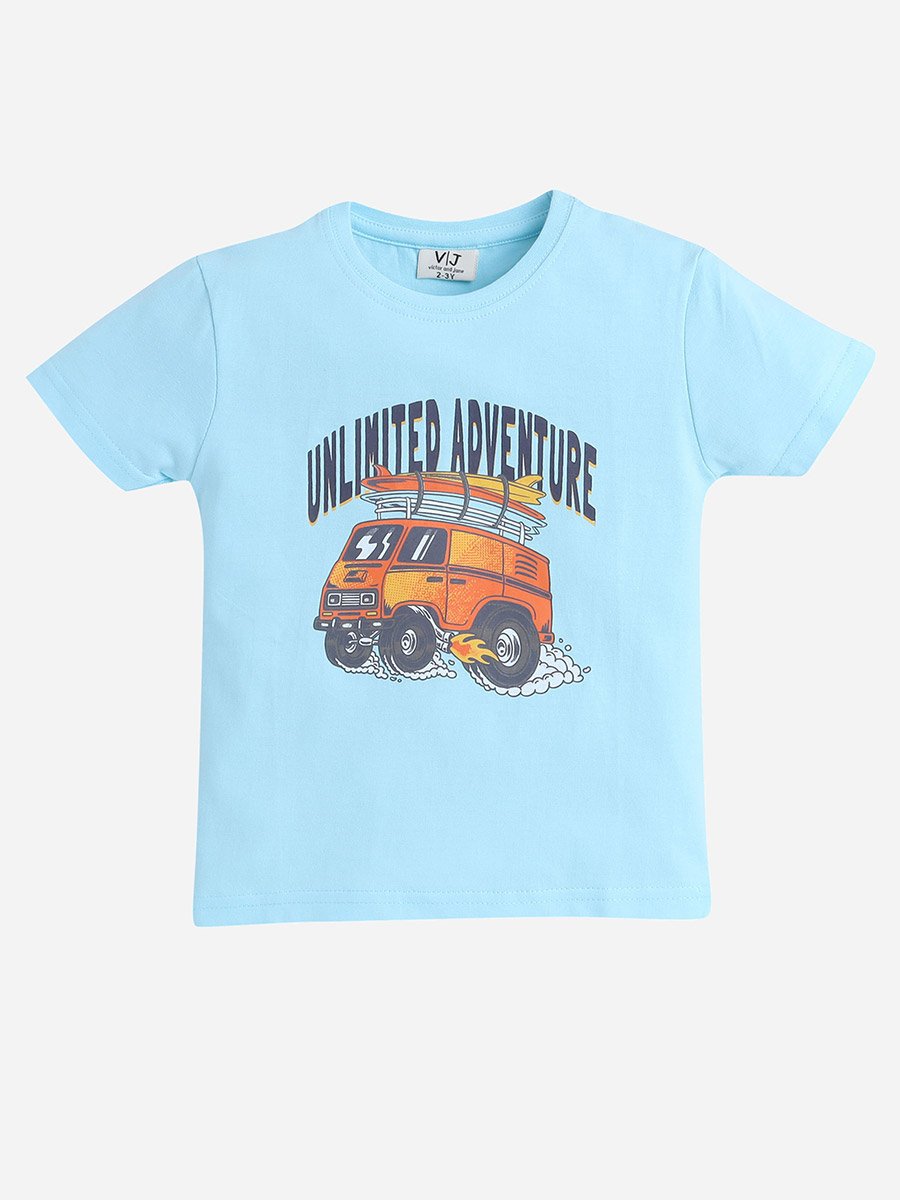 Graphic Print T-Shirt and All-Over Printed Pyjama Set