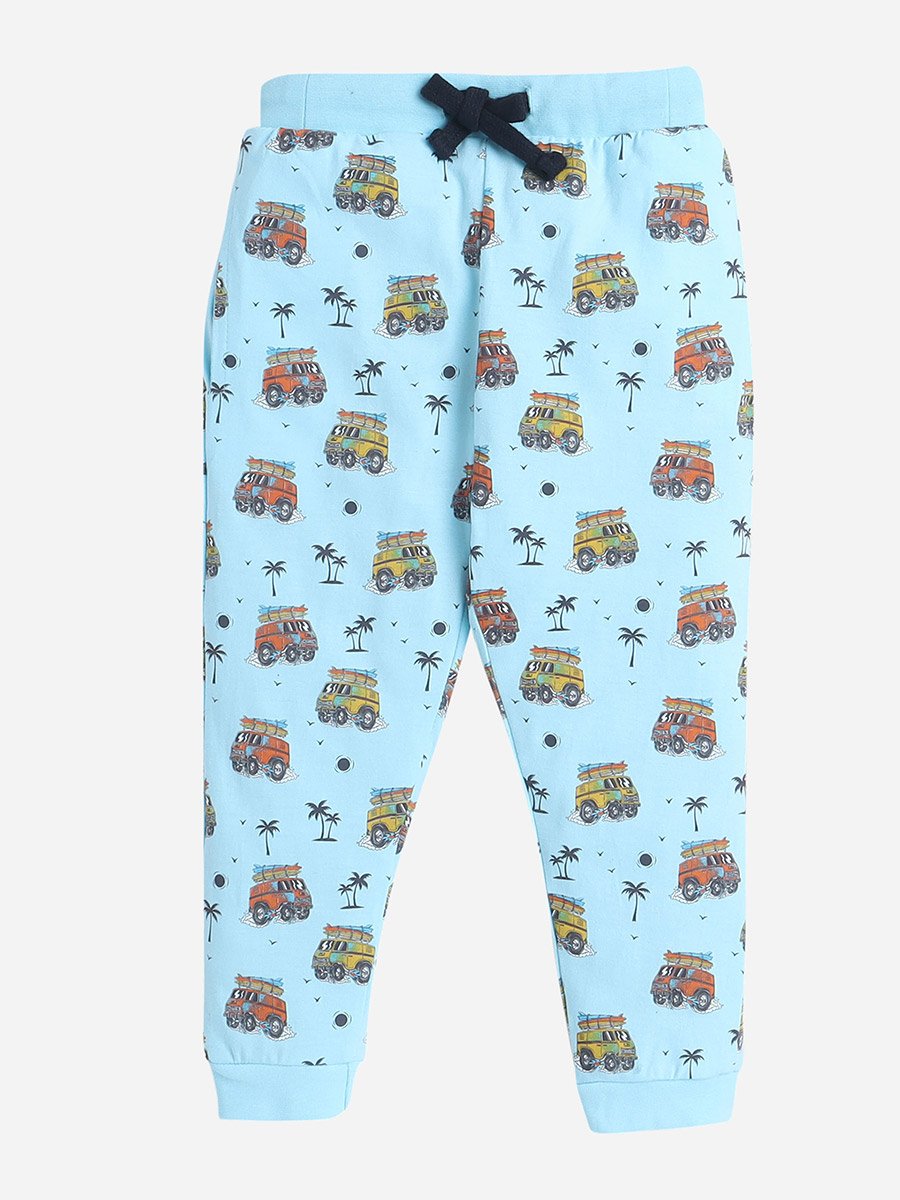 Graphic Print T-Shirt and All-Over Printed Pyjama Set