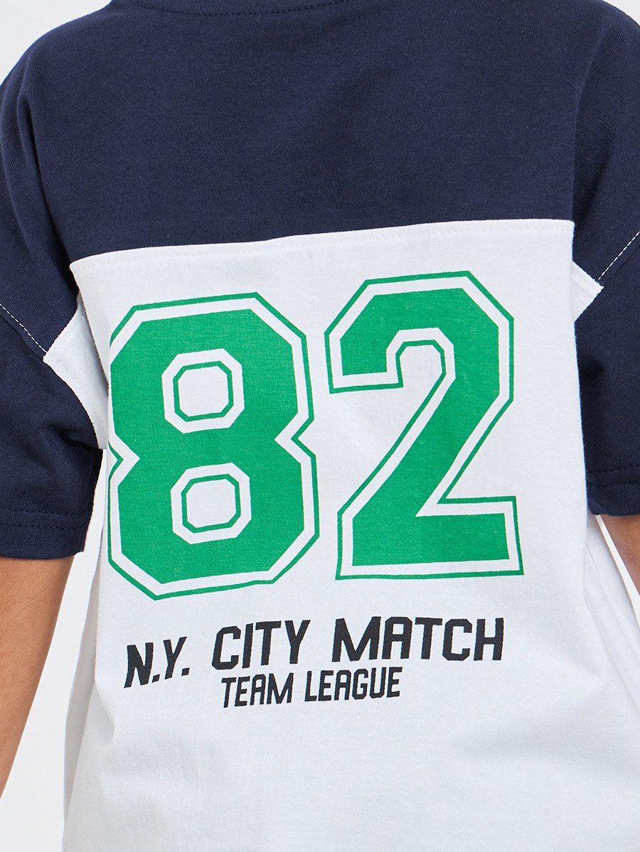 Boys Color Block Printed Oversized T-Shirt