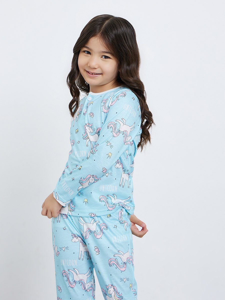 Unicorn Graphic Print T-Shirt and Pyjama Set