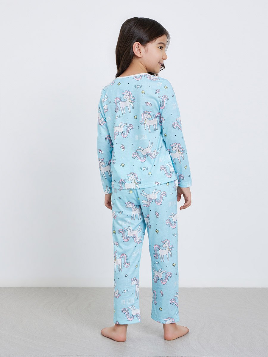 Unicorn Graphic Print T-Shirt and Pyjama Set
