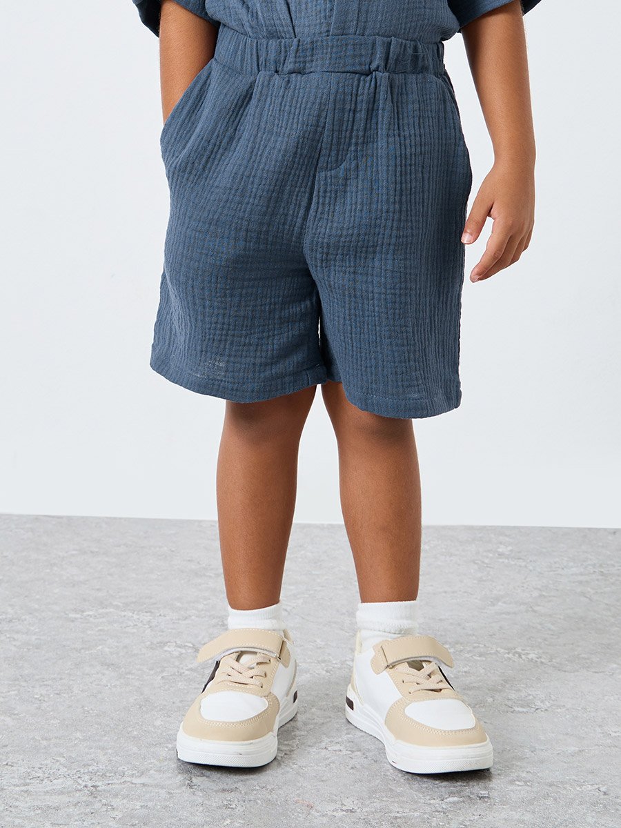 Double Gauze Plain Shirt and Shorts Set