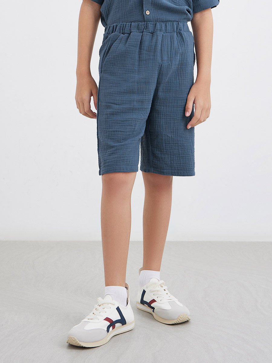 Double Gauze Plain Shirt and Shorts Set