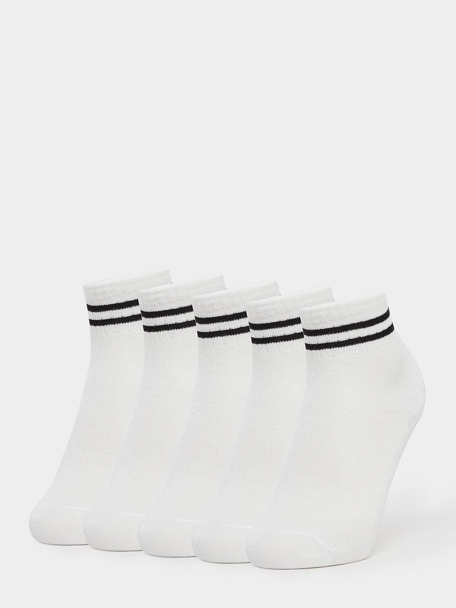 Set of 5 - Striped Crew Socks
