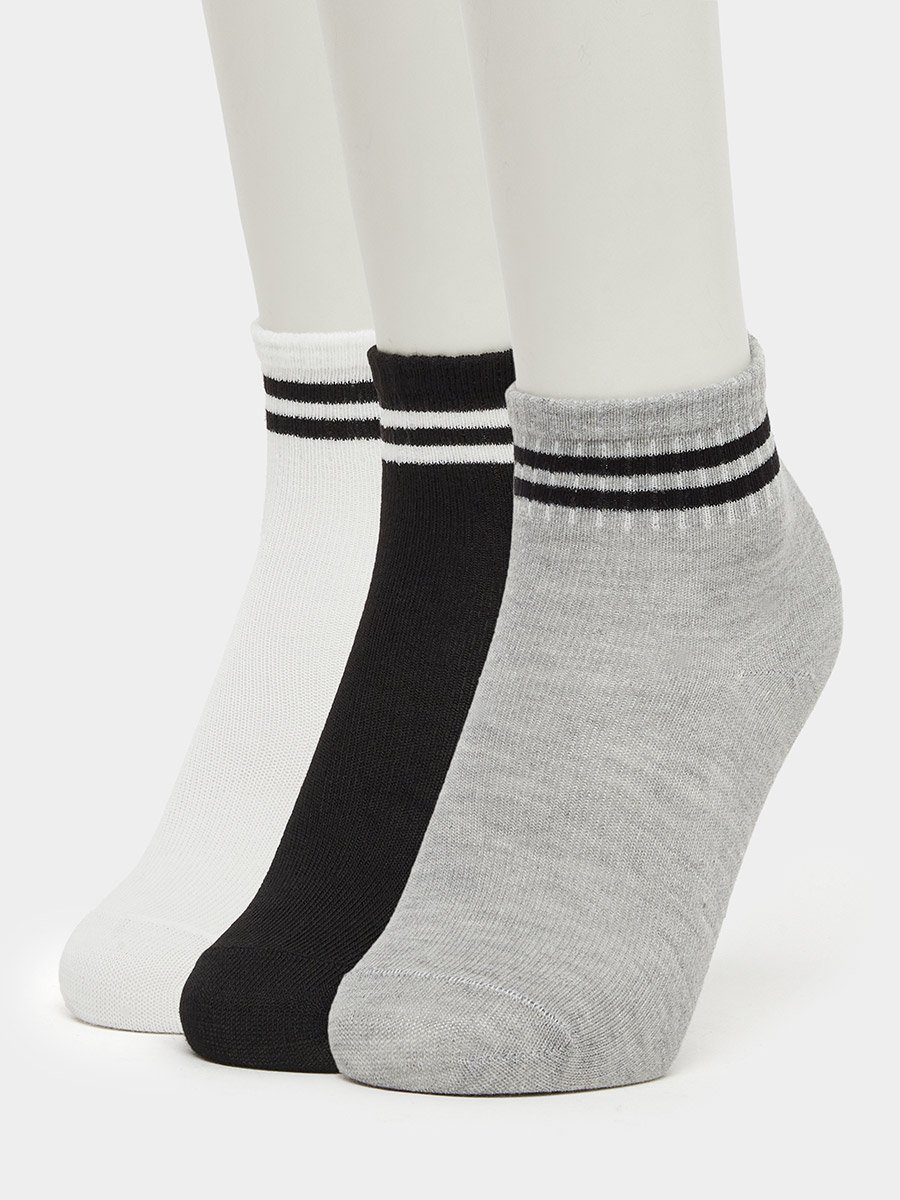 Set of 3 - Striped Crew Socks