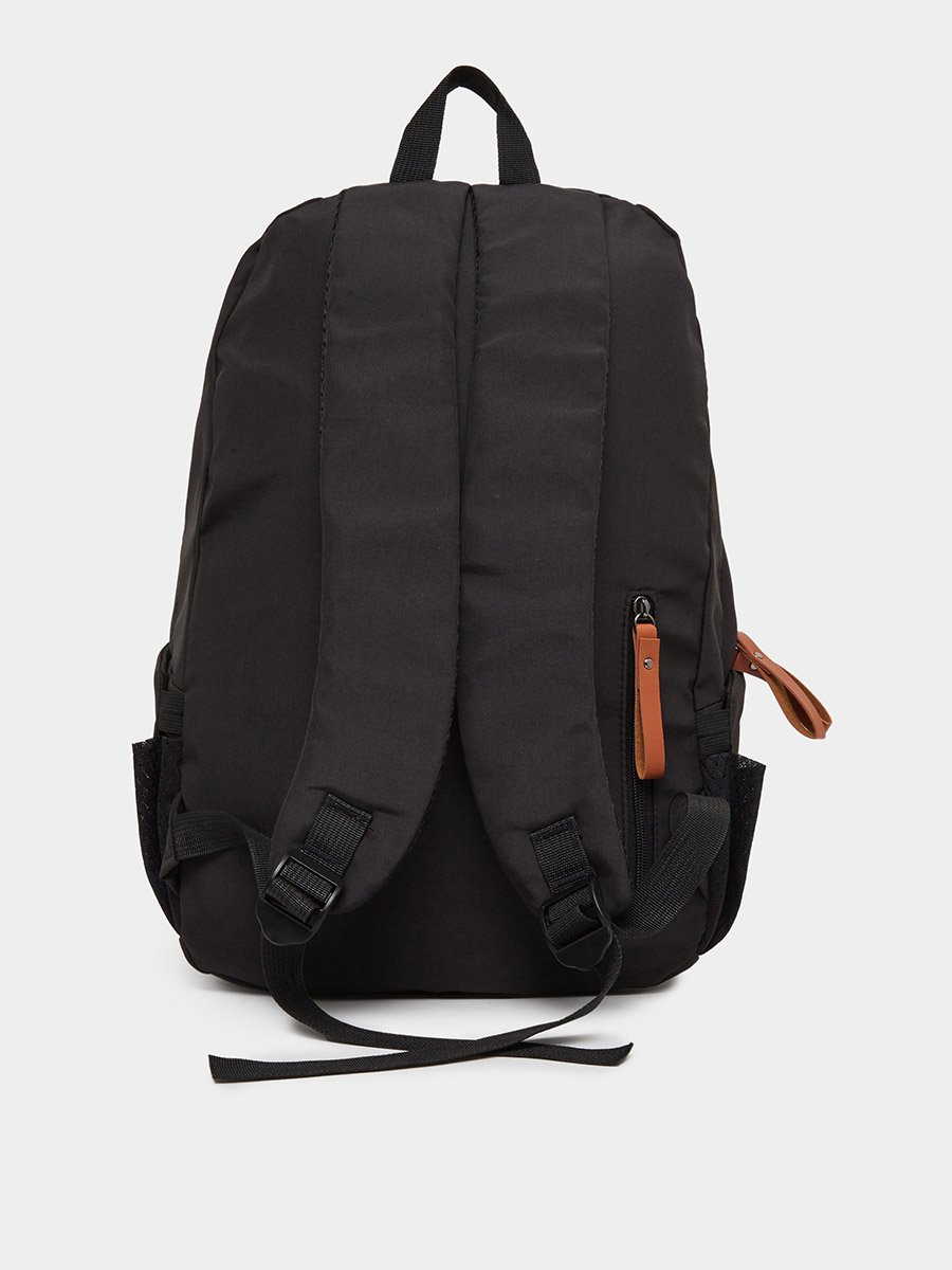 Unisex Black Backpack with Side Pocket 31x18x45cm