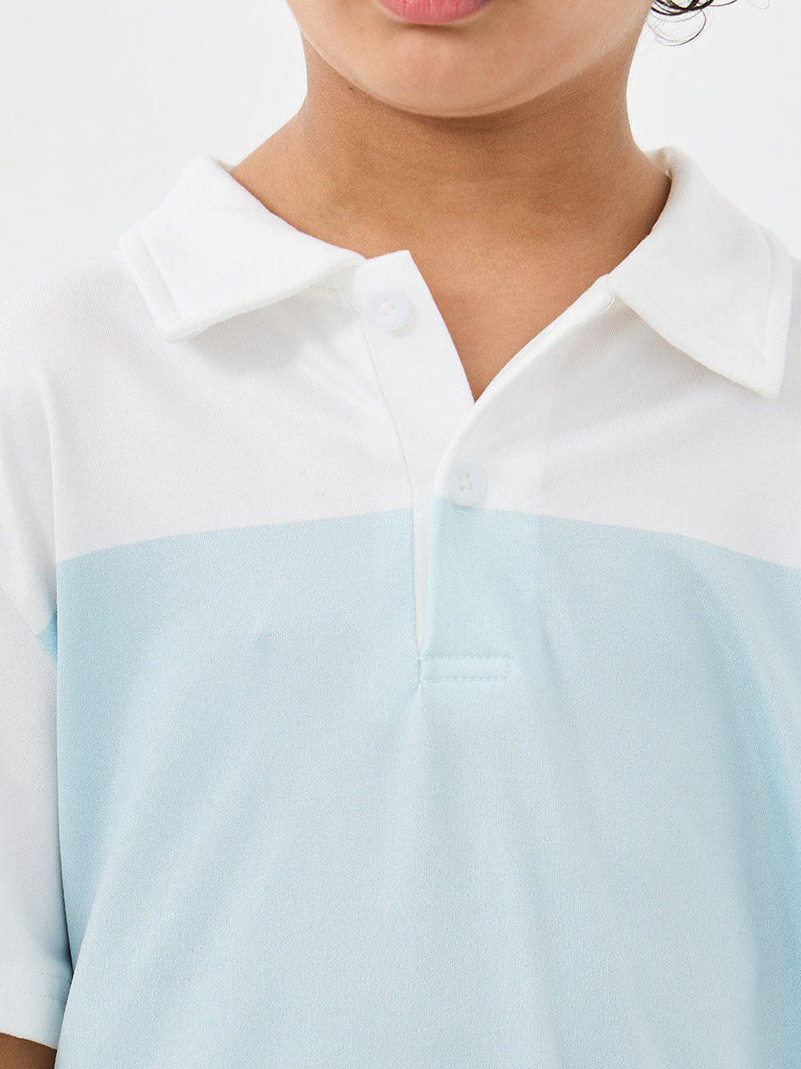 Color Block Polo T-Shirt and Shorts Set