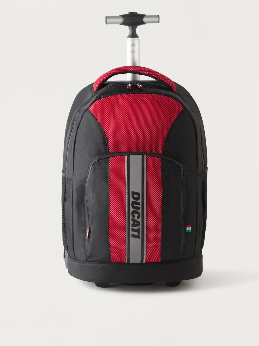 18-inch Colourblock Trolley Backpack with Retractable Handle - 46x33x21 cm