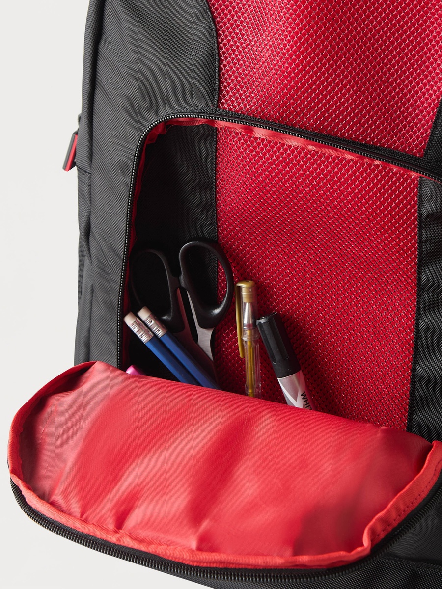 18-inch Colourblock Trolley Backpack with Retractable Handle - 46x33x21 cm