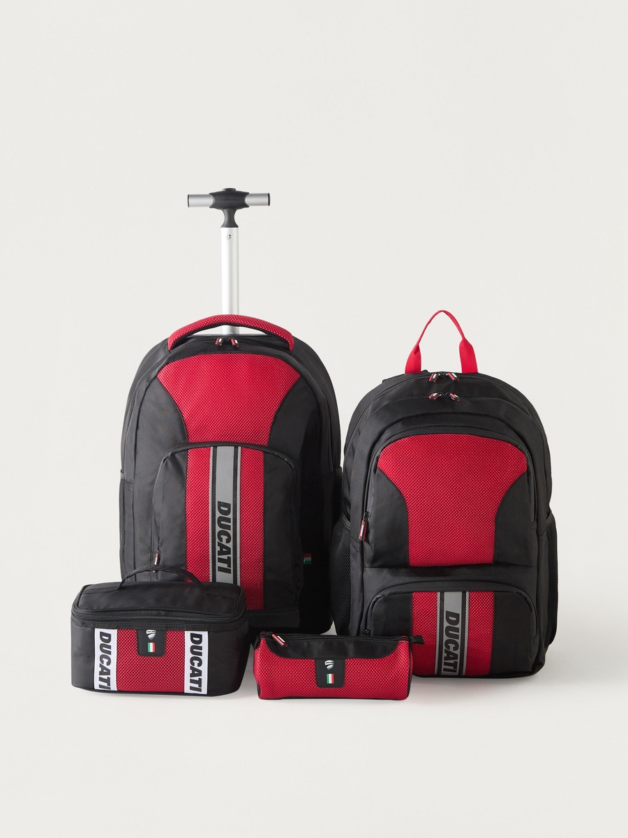 18-inch Colourblock Trolley Backpack with Retractable Handle - 46x33x21 cm