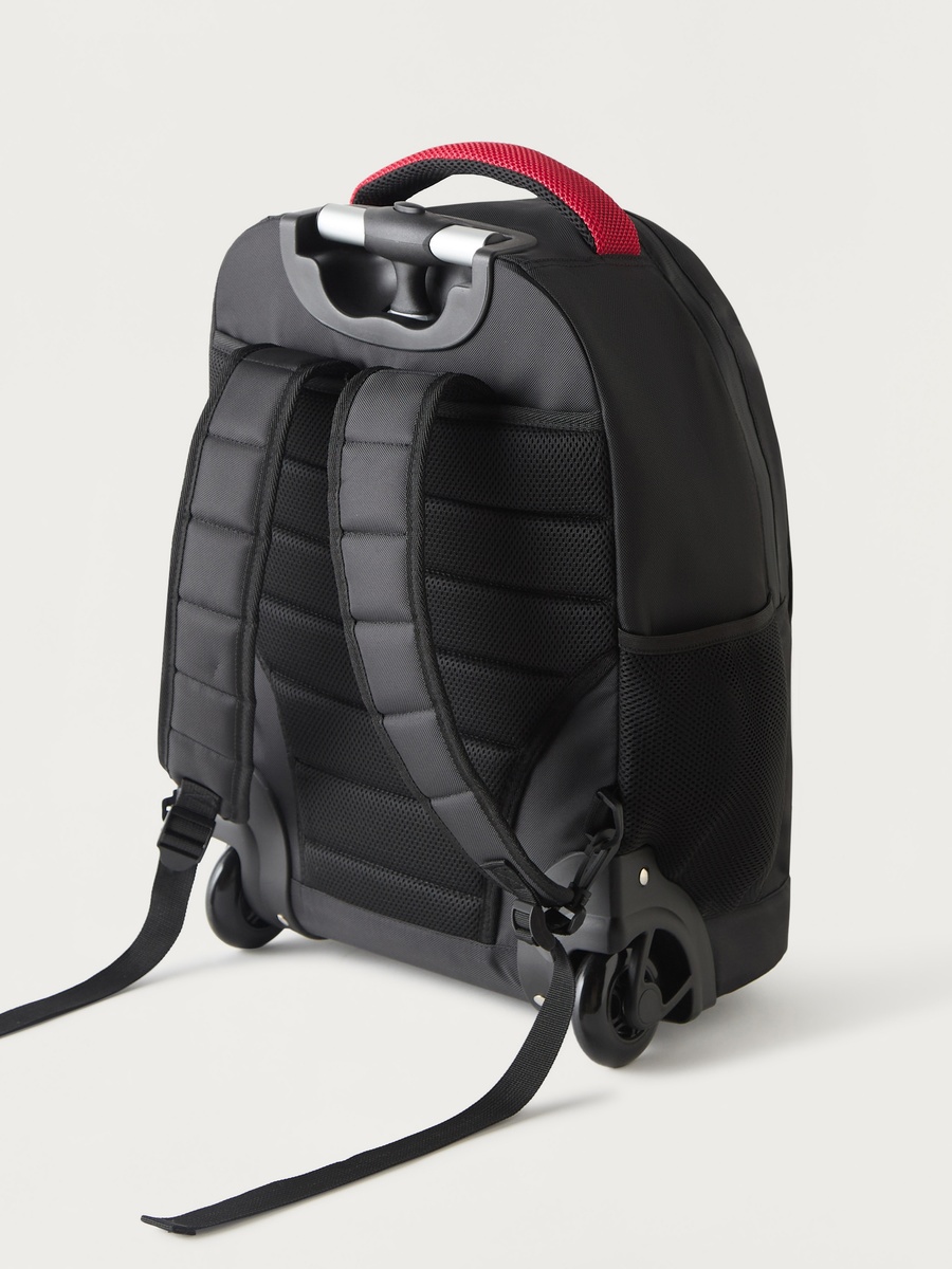 18-inch Colourblock Trolley Backpack with Retractable Handle - 46x33x21 cm