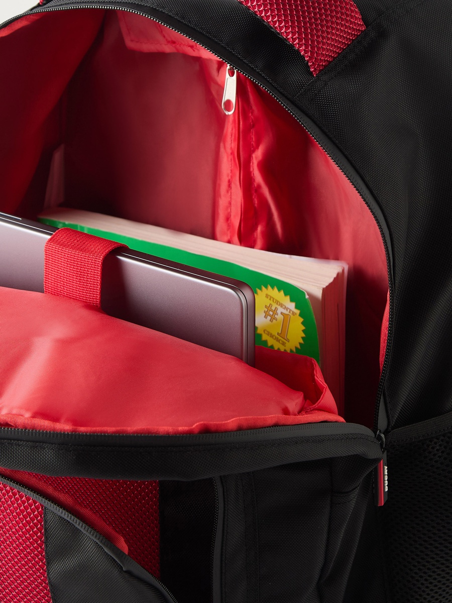 18-inch Colourblock Trolley Backpack with Retractable Handle - 46x33x21 cm