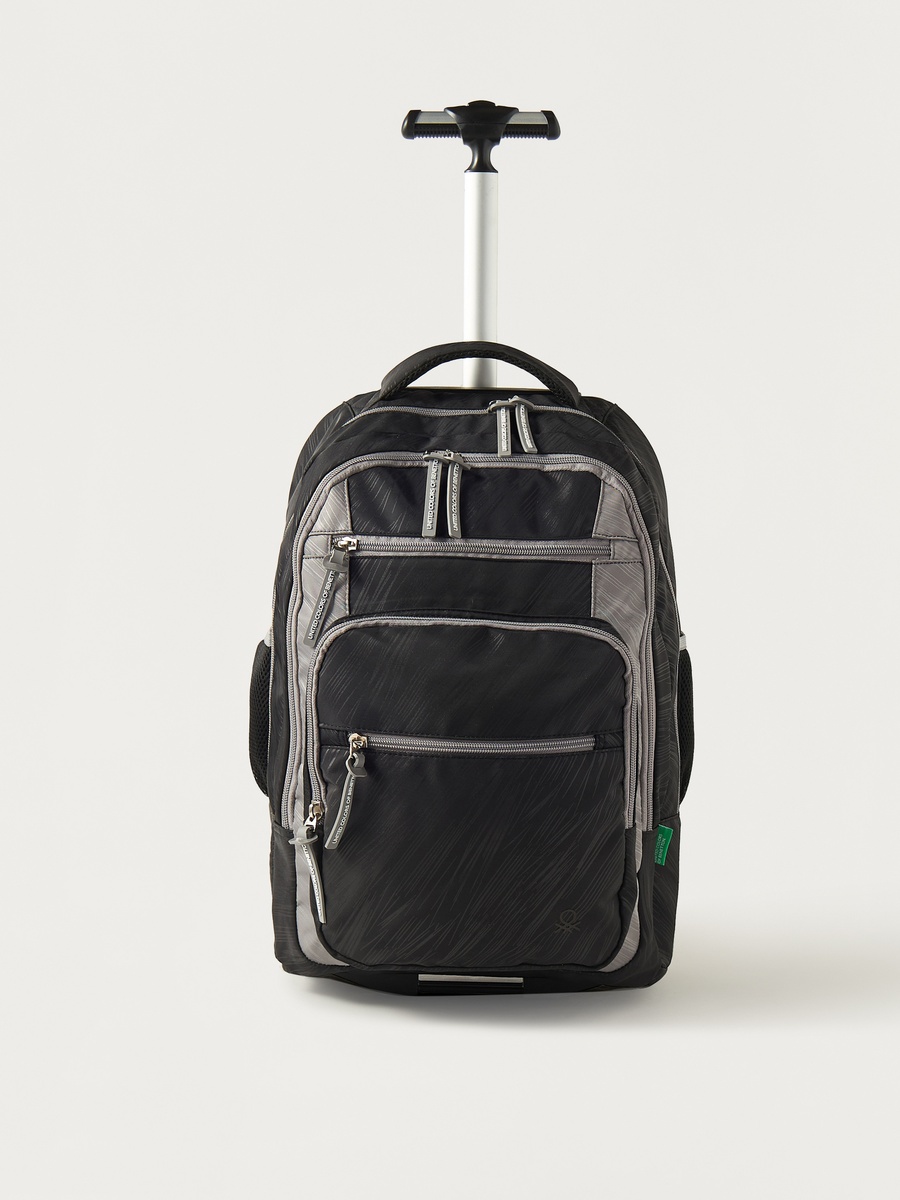Colourblock 18-inch Trolley Backpack with Wheels - 30x16x46 cm