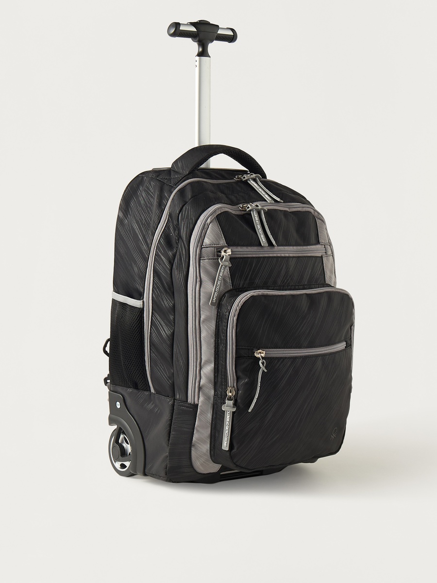 Colourblock 18-inch Trolley Backpack with Wheels - 30x16x46 cm