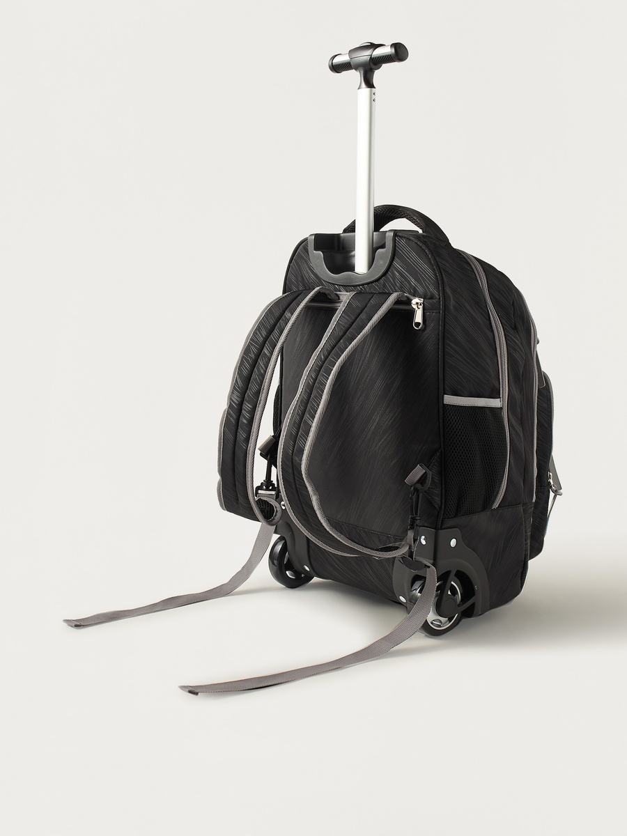 Colourblock 18-inch Trolley Backpack with Wheels - 30x16x46 cm