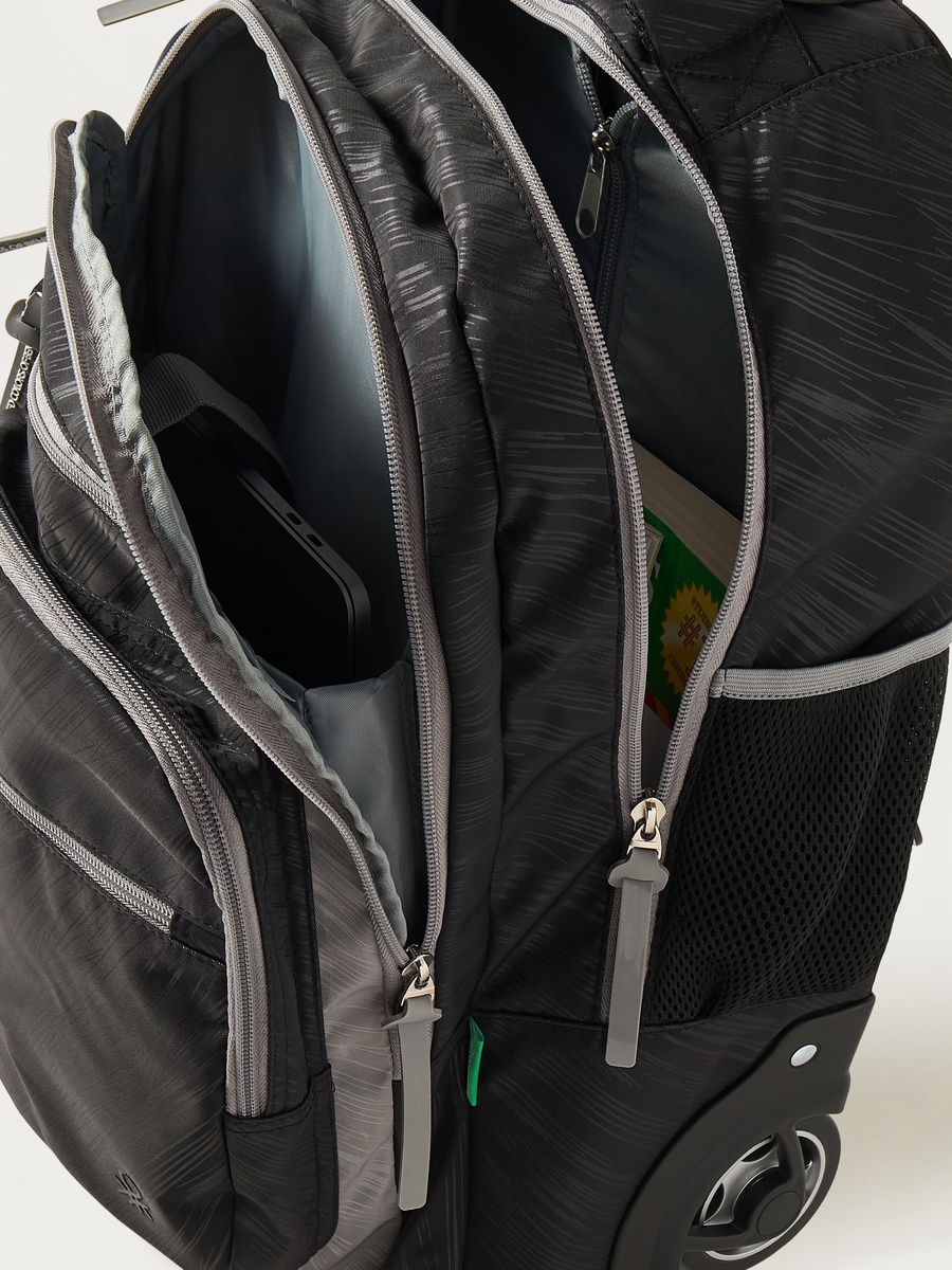 Colourblock 18-inch Trolley Backpack with Wheels - 30x16x46 cm