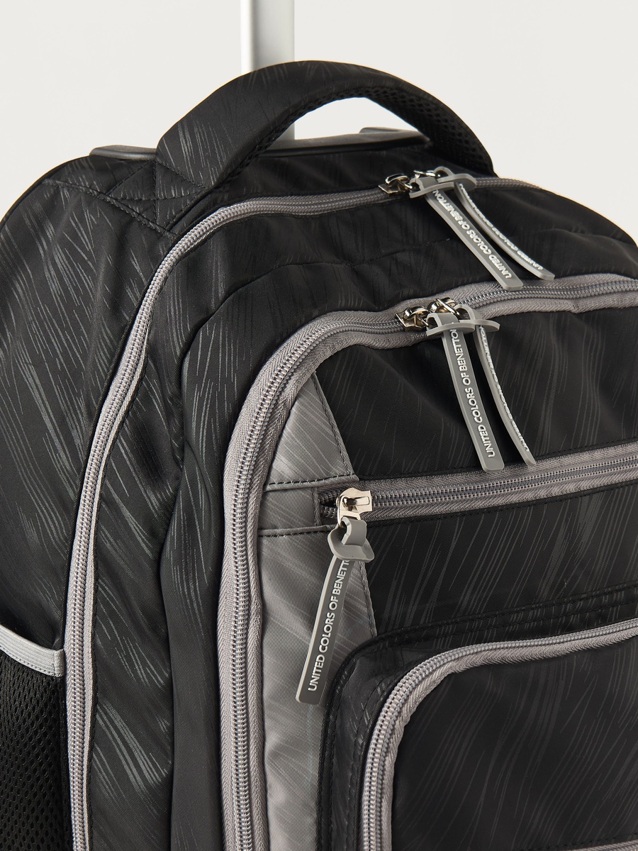 Colourblock 18-inch Trolley Backpack with Wheels - 30x16x46 cm