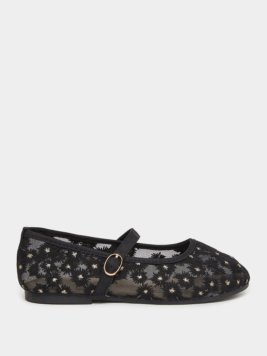 Embellished Ballerinas with Buckle Closure