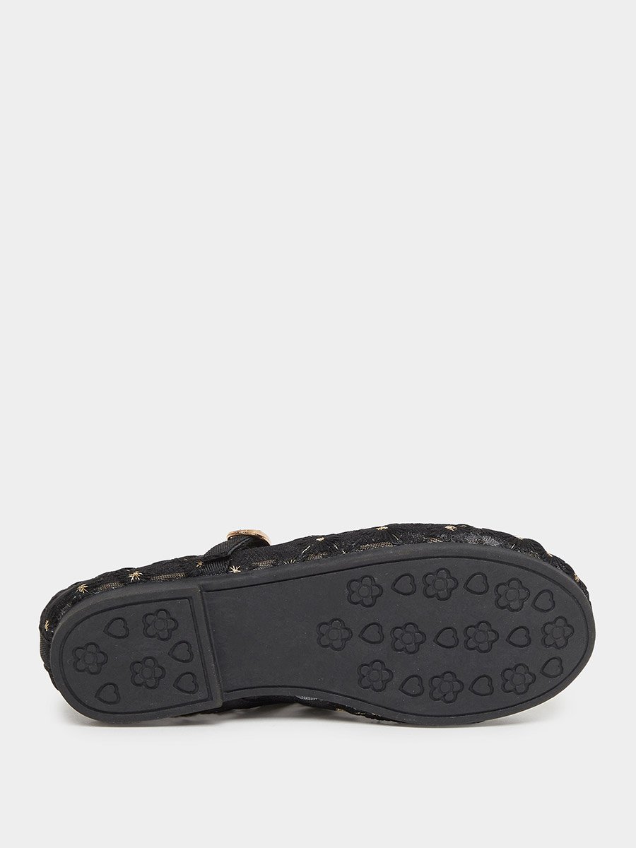 Embellished Ballerinas with Buckle Closure