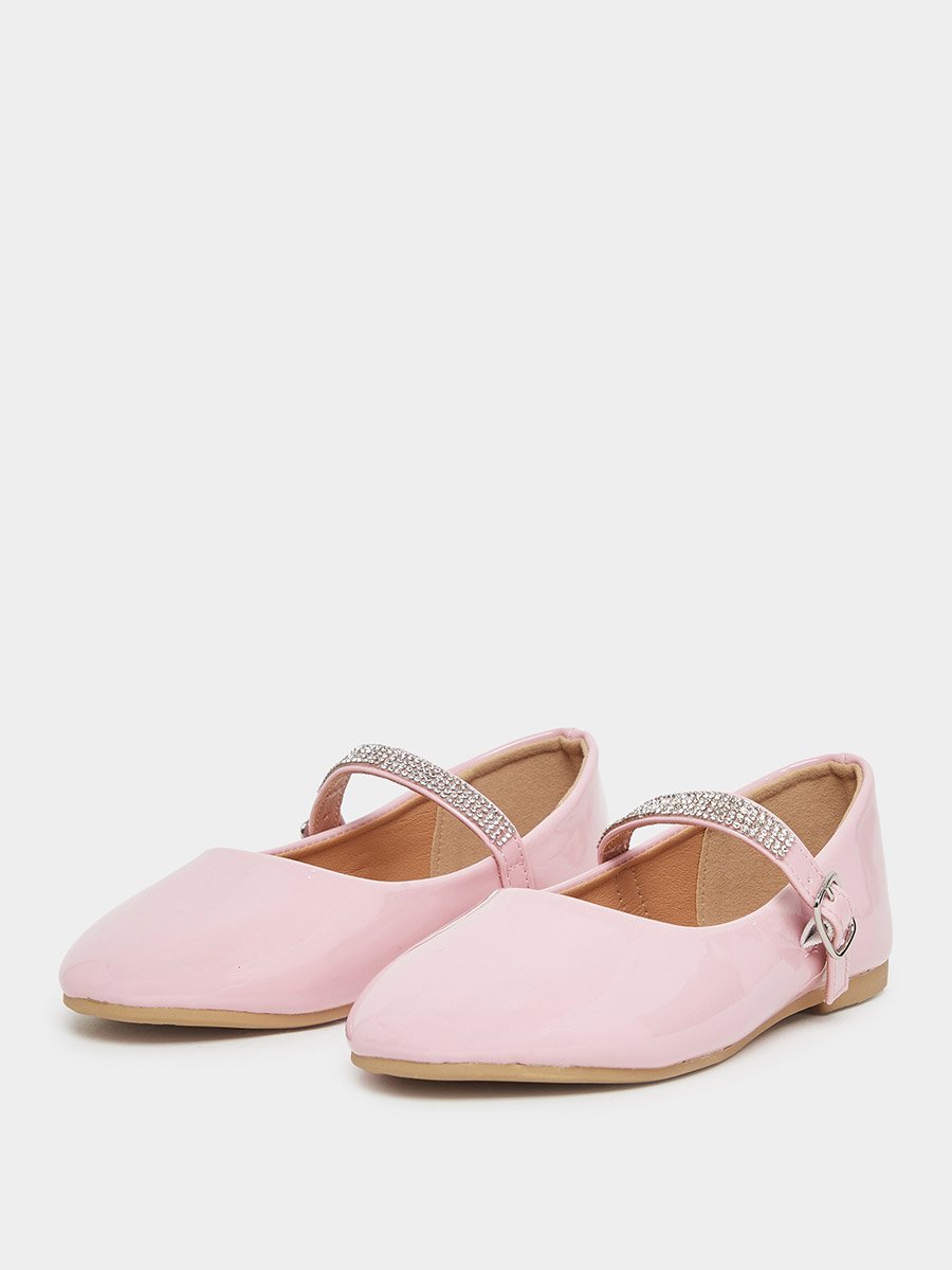 Embellished Ballerinas with Buckle Closure
